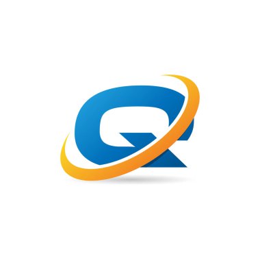 Swoosh Logo Tasarım Şablonu ile Başlangıç Harfi Q