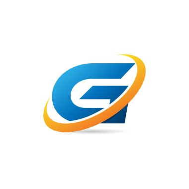 Swoosh Logo Tasarım Şablonu ile İlk Harf G
