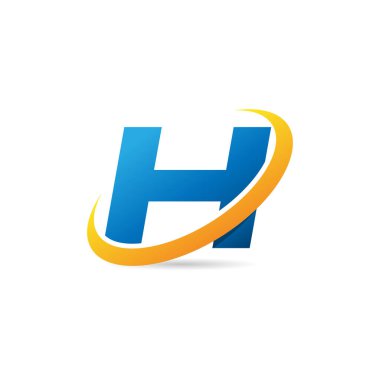 Swoosh Logo Tasarım Şablonu ile İlk Harf H