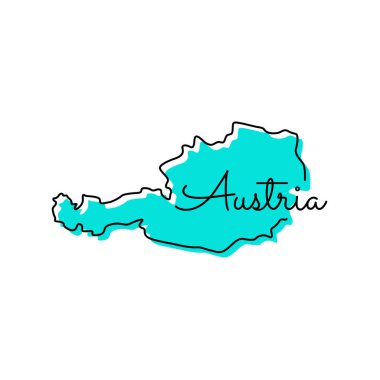 Avusturya Vektör Tasarım Şablonu Haritası.