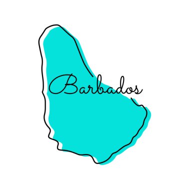 Barbados Vektör Tasarım Şablonu Haritası.