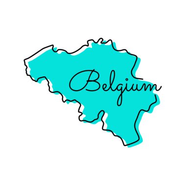 Belçika Vektör Tasarım Şablonu Haritası.