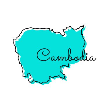 Kamboçya Vektör Tasarım Şablonu Haritası.