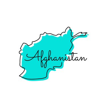 Afganistan Vektör Tasarım Şablonu Haritası.