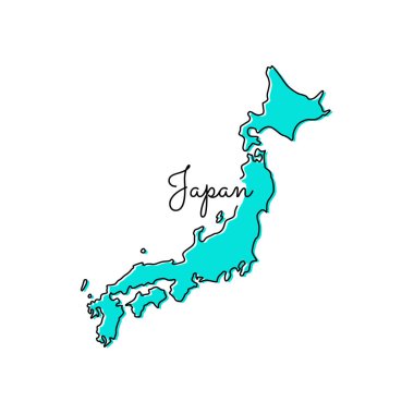 Japonya Vektör Tasarım Şablonu Haritası.