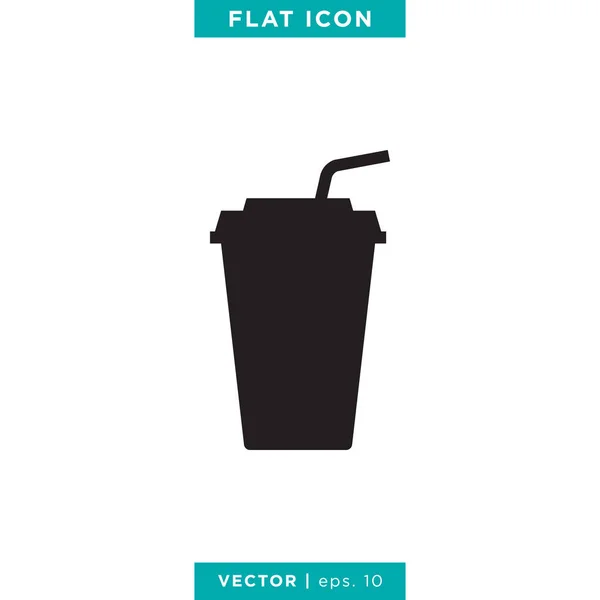 Taza Papel Icono Vector Logo Diseño Plantilla — Vector de stock