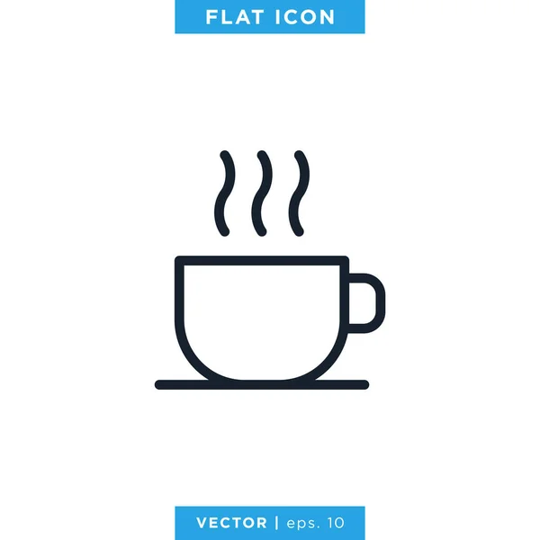 Heißgetränk Kaffee Icon Vector Design Template Editierbarer Vektor Folge — Stockvektor