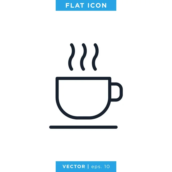 Heißgetränk Kaffee Icon Vector Design Template Editierbarer Vektor Folge — Stockvektor