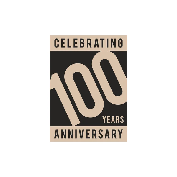 100 Años Celebración Del Aniversario Icono Vector Logo Design Template — Vector de stock