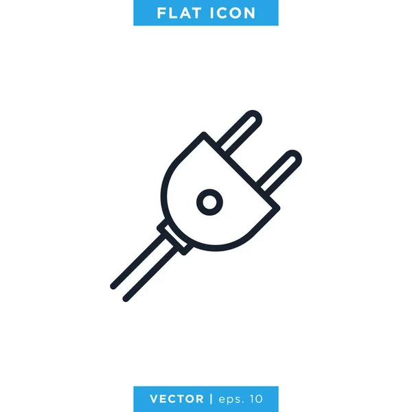 Elektrisk Plug Ikon Vector Design Mall Redigerbar Stroke — Stock vektor