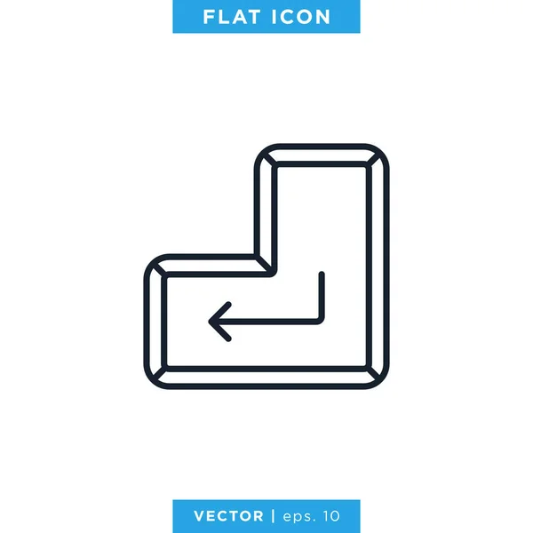 Geben Sie Die Schlüsseltaste Icon Vector Design Template Ein Essbarer — Stockvektor