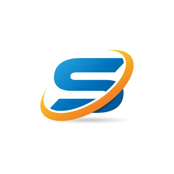 Carta Inicial Com Modelo Design Logotipo Swoosh — Vetor de Stock