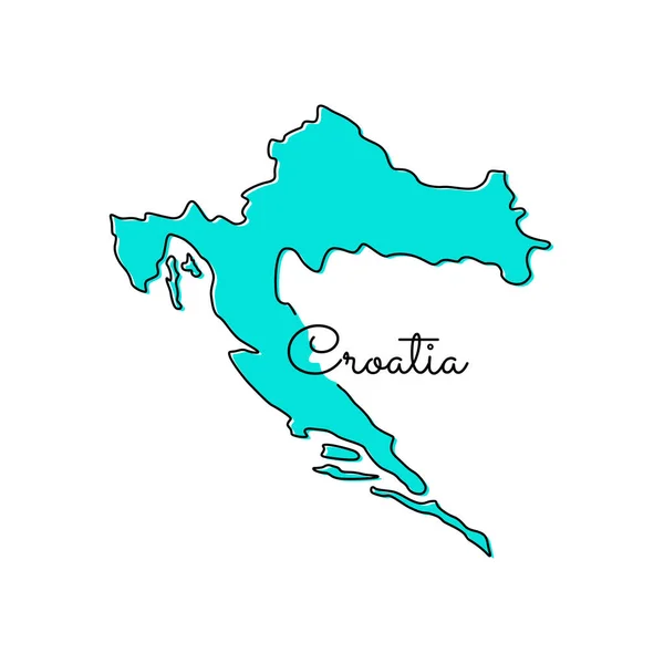 Mapa Croacia Plantilla Diseño Vectorial — Vector de stock