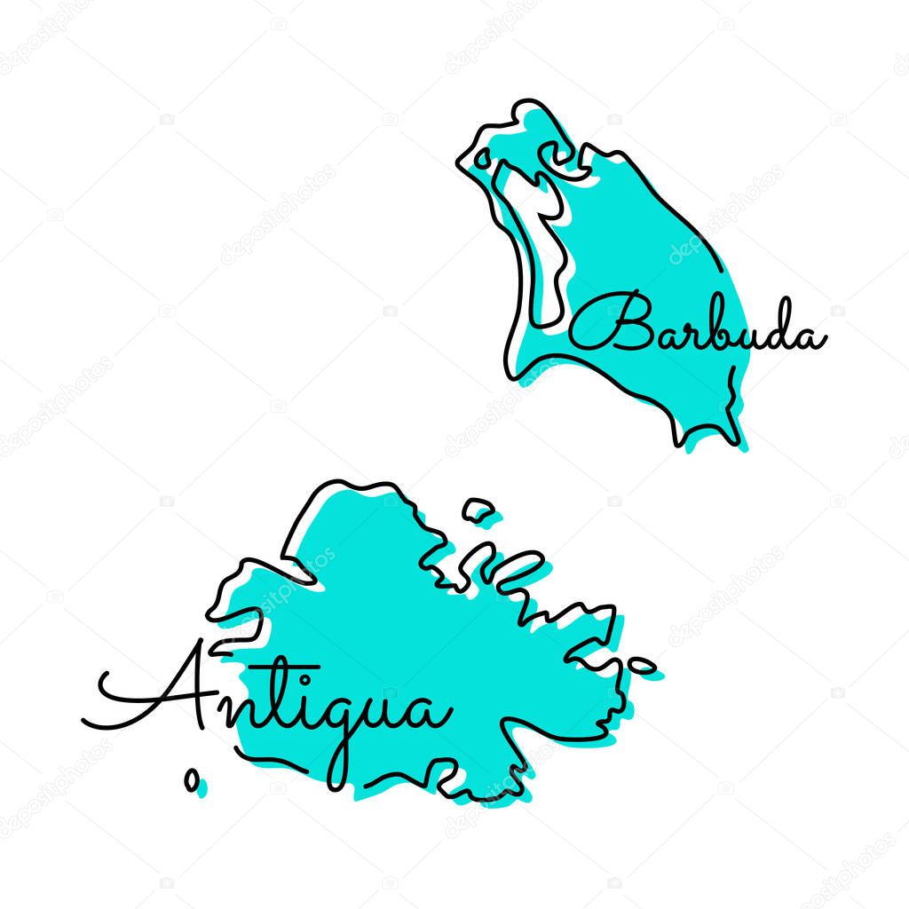 Map of Antigua and Barbuda Vector Design Template.