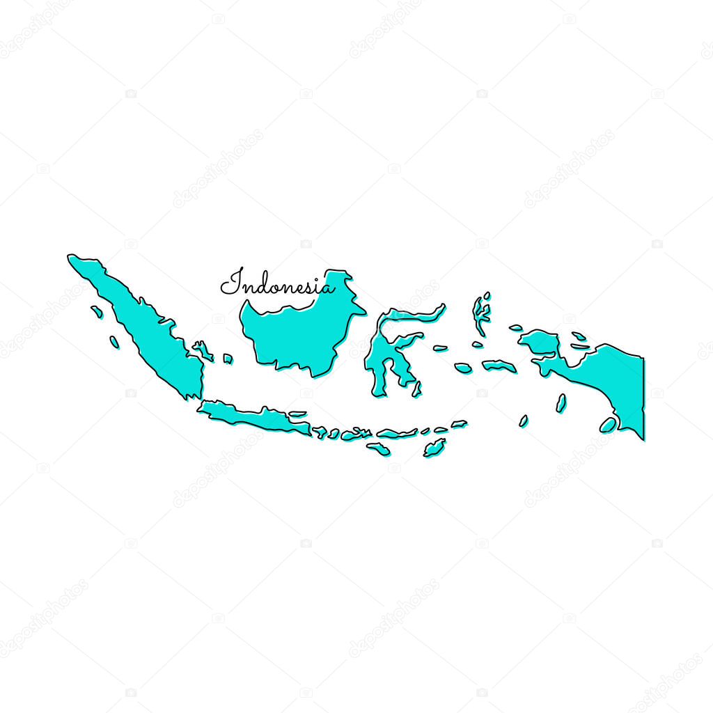 Map of Indonesia Vector Design Template.