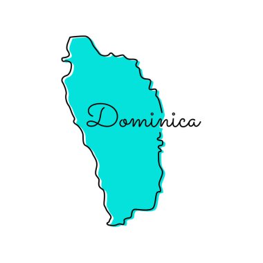 Dominica Vektör Tasarım Şablonu Haritası.
