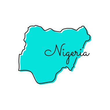 Nijerya Vektör Tasarım Şablonu Haritası.
