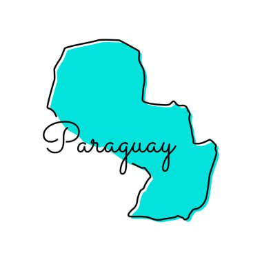 Paraguay Vektör Tasarım Şablonu Haritası.
