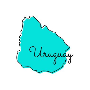 Uruguay Vektör Tasarım Şablonu Haritası.