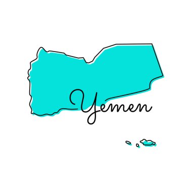 Yemen Vektör Tasarım Şablonu Haritası.