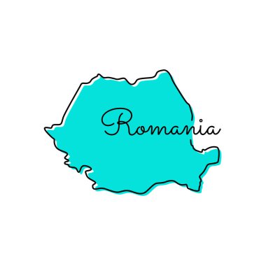 Romanya Vektör Tasarım Şablonu Haritası.