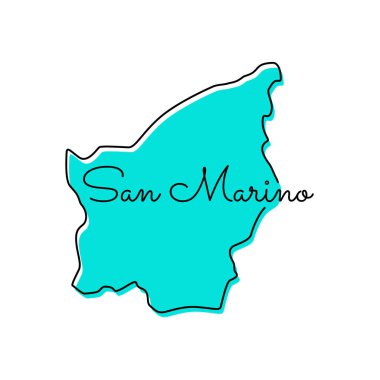 San Marino Vektör Tasarım Şablonu Haritası.