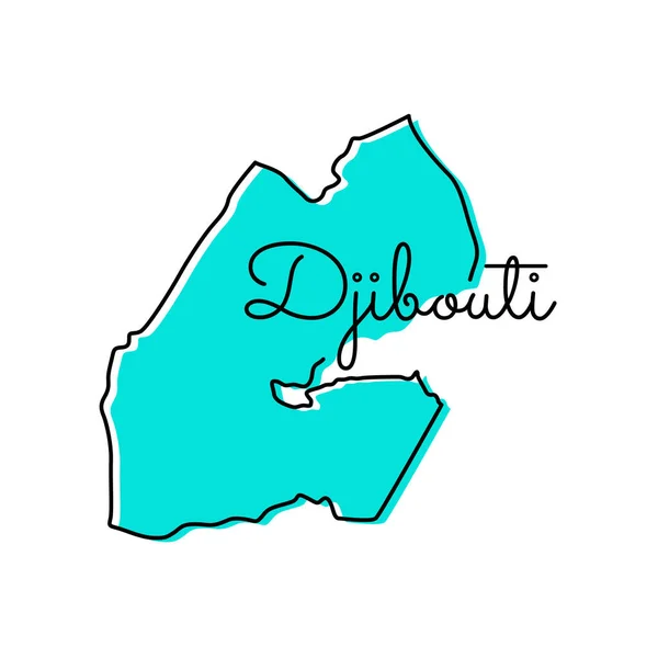 Mapa Djibouti Vector Plantilla Diseño — Vector de stock