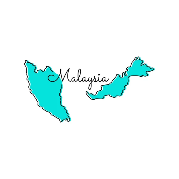 Mappa Del Malesia Vector Design Template — Vettoriale Stock