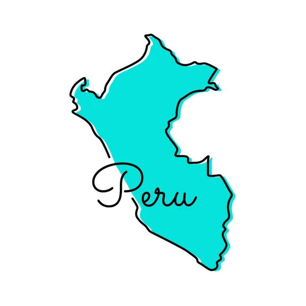 Modèle Conception Vectorielle Carte Pérou — Image vectorielle