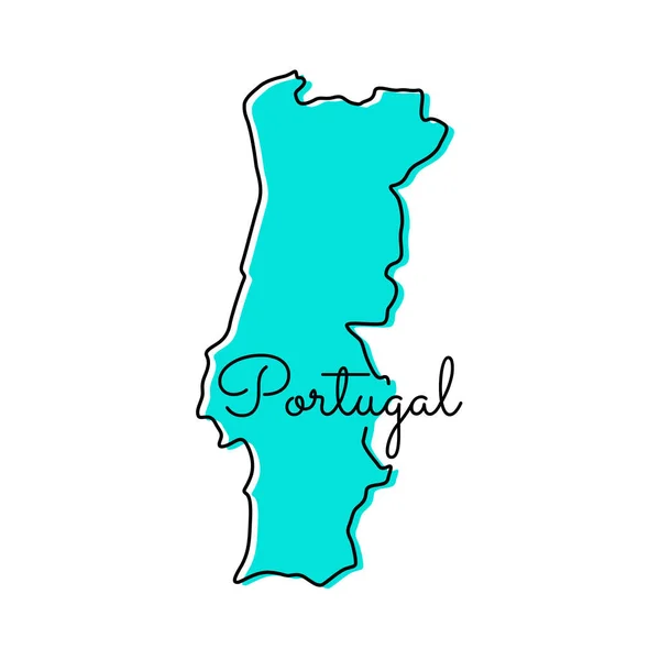 Kaart Van Portugal Vector Design Template — Stockvector