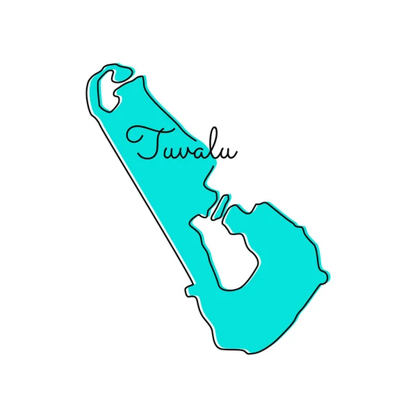 Mapa Šablony Tuvalu Vector Design — Stockový vektor
