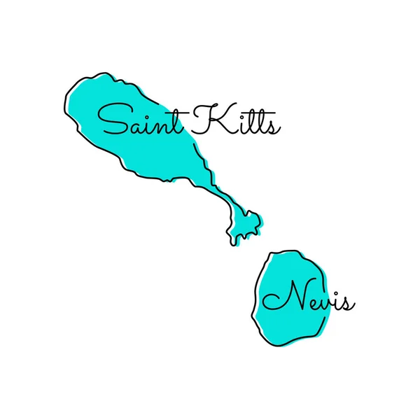 Saint Kitts Nevis Vektör Tasarım Şablonu Haritası — Stok Vektör