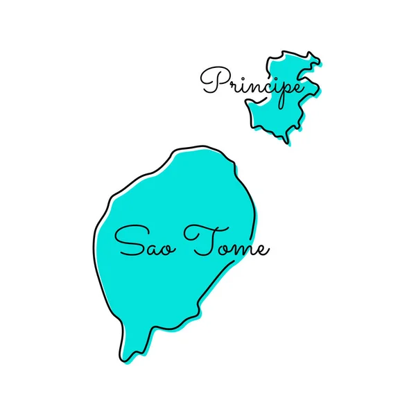 Karte Von Sao Tome Und Principe Vector Design Template — Stockvektor