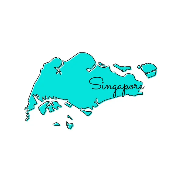 Carte Singapour Modèle Conception Vectorielle — Image vectorielle