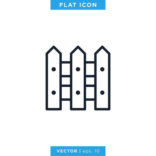 Zaun Icon Vector Design Template Essbarer Schlaganfall — Stockvektor