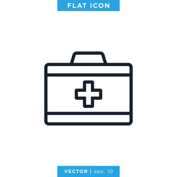 Erste Hilfe Set Icon Vector Design Template Medizinisches Taschenschild — Stockvektor