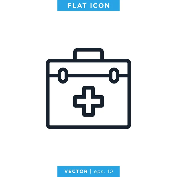 Erste Hilfe Set Icon Vector Design Template Medizinisches Taschenschild — Stockvektor