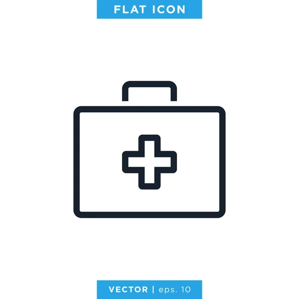 Erste Hilfe Set Icon Vector Design Template Medizinisches Taschenschild — Stockvektor