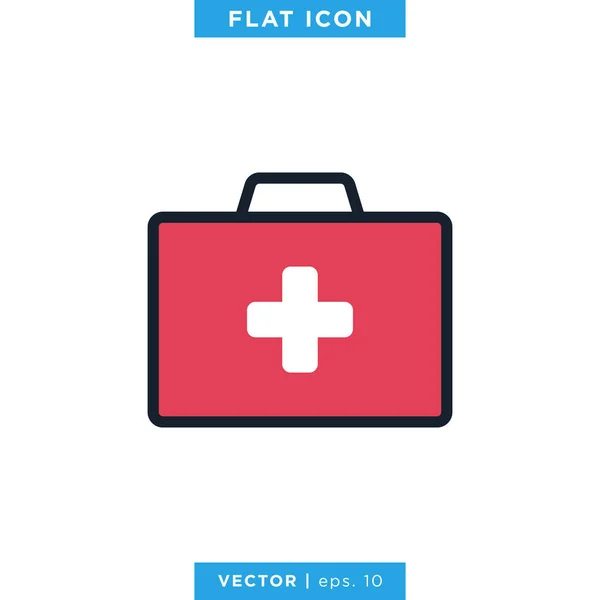 Erste Hilfe Set Icon Vector Design Template Medizinisches Taschenschild — Stockvektor