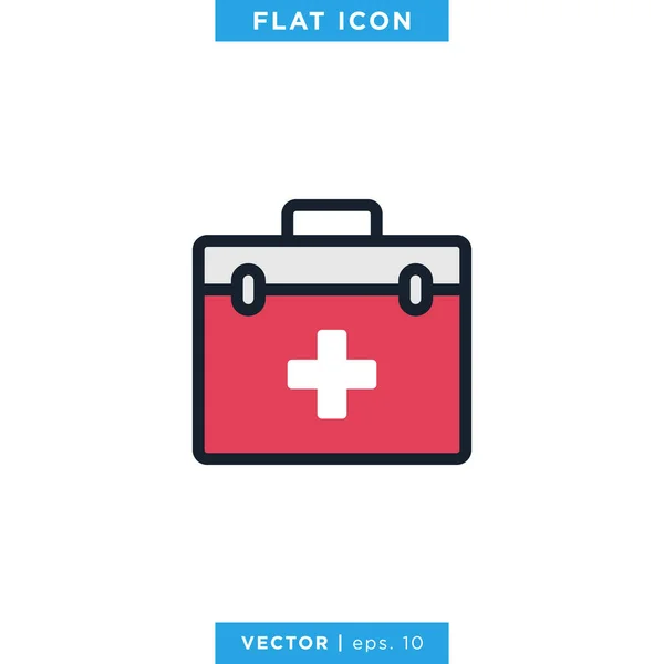 Erste Hilfe Set Icon Vector Design Template Medizinisches Taschenschild — Stockvektor