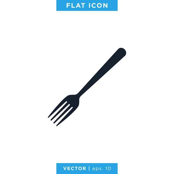 Шаблон Векторного Логотипа Fork Icon — стоковый вектор