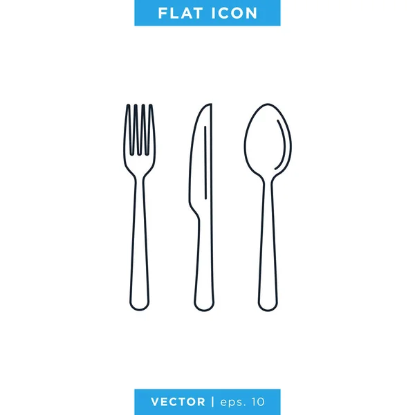 Essen Restaurant Icon Vector Logo Design Template Symbol Für Löffel — Stockvektor