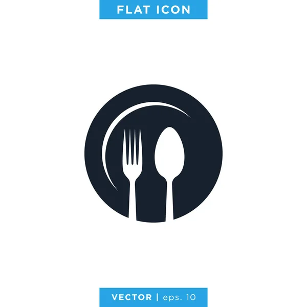 Essen Restaurant Icon Vector Logo Design Template Symbol Für Löffel — Stockvektor