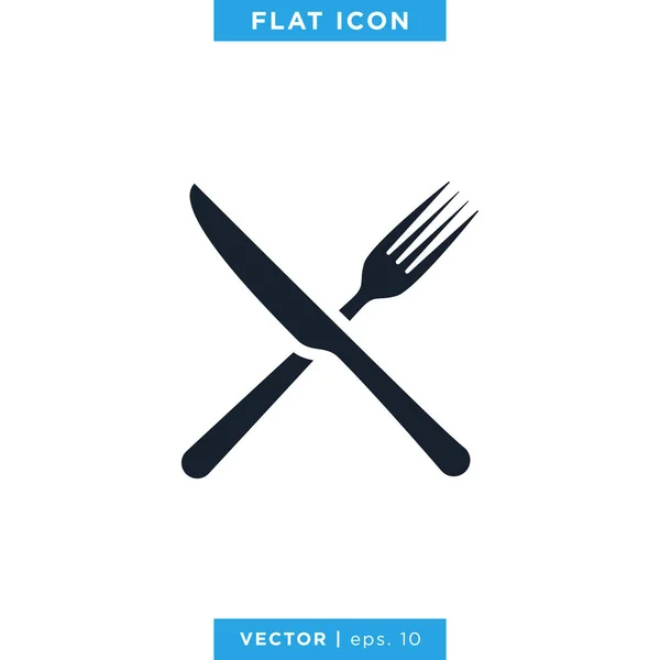 Comida Restaurante Icono Vector Logo Design Template Cuchara Tenedor Cuchillo — Vector de stock