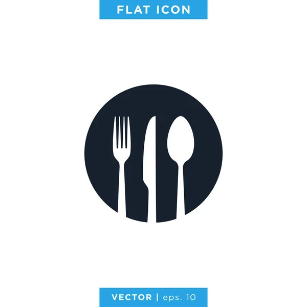 Essen Restaurant Icon Vector Logo Design Template Symbol Für Löffel — Stockvektor