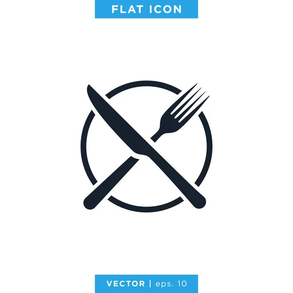 Essen Restaurant Icon Vector Logo Design Template Symbol Für Löffel — Stockvektor