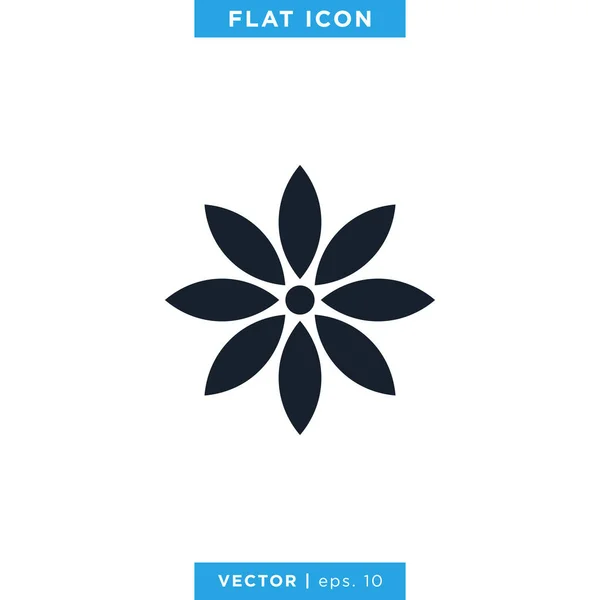 Modèle Conception Vectorielle Icône Fleur — Image vectorielle