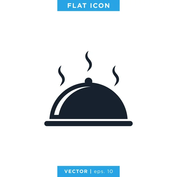 Bandeja Comida Icono Vector Logo Design Template — Vector de stock