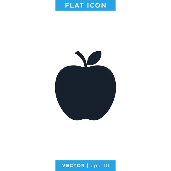 Modello Design Vettoriale Dell Icona Della Frutta Apple — Vettoriale Stock