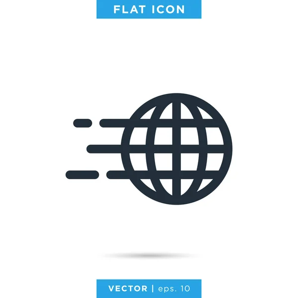 Modèle Conception Logo Vectoriel Icône Terre Globe Internet — Image vectorielle